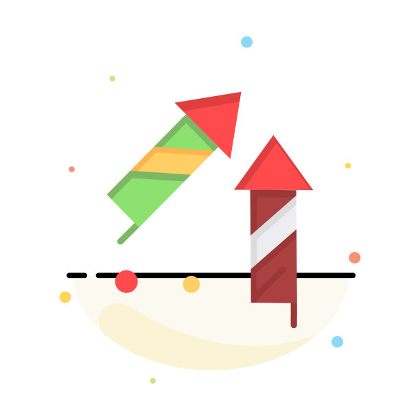 烟花中国中国爆竹抽象扁平图片下载