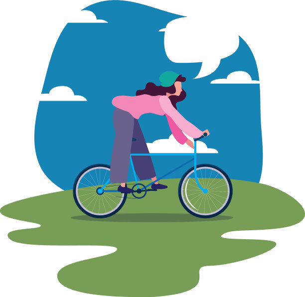 人们骑自行车活动形象图片下载