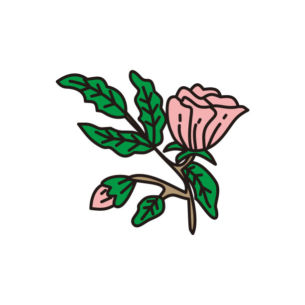 花叶设计模板线性图片下载