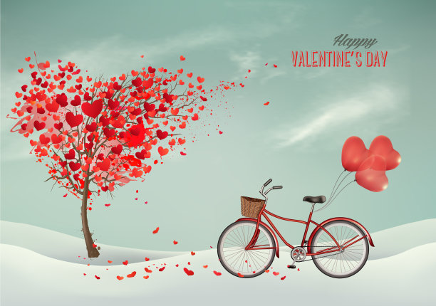 一个心形的情人节背景图片下载