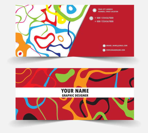 现代彩色名片图片下载