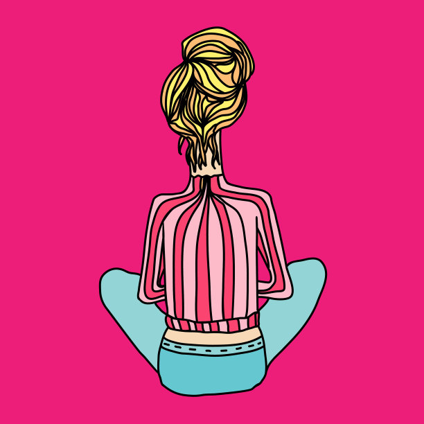 留长发的美女靠在椅背上图片下载