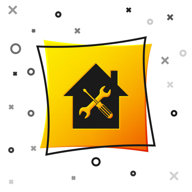 黑色房屋或家用螺丝刀和扳手图片下载