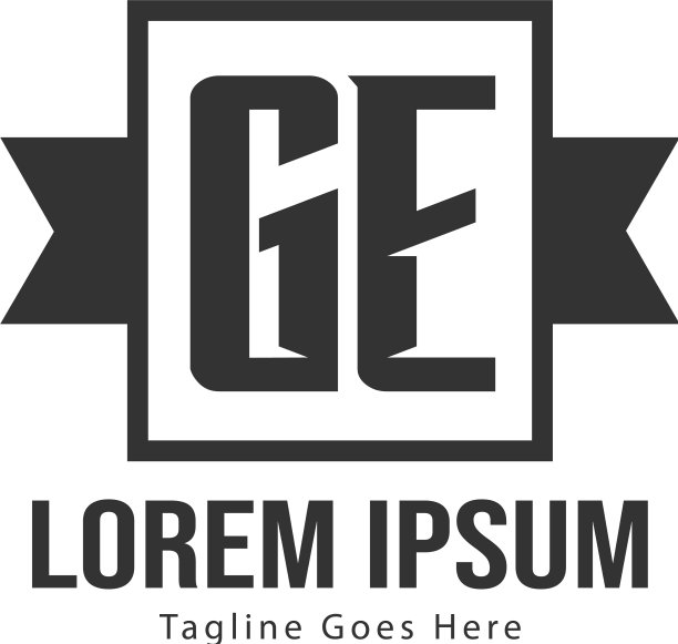 GE字母现代框架logo模板图片下载