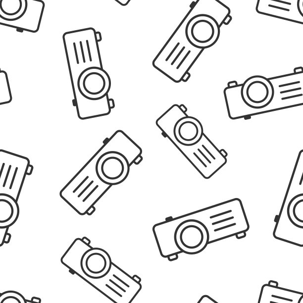 视频放映机图标无缝图案图片下载