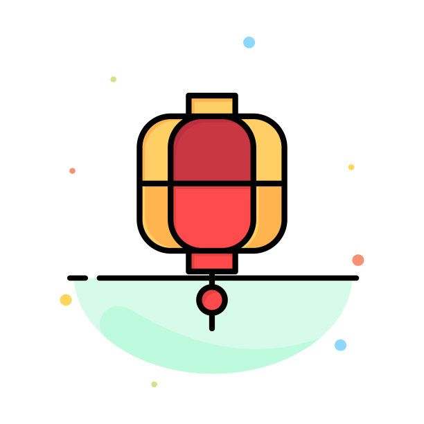 灯笼中国中国装饰抽象扁平图片下载