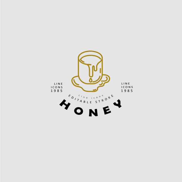 图标和标志蜂蜜可编辑的大纲图片下载