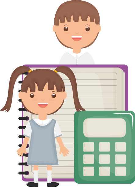 可爱的小学生女孩和老师图片下载