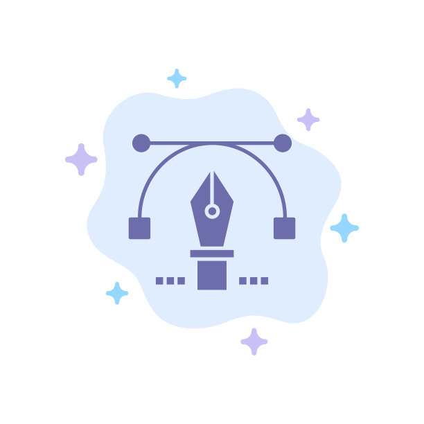 钢笔铅笔文本教育蓝色图标上抽象图片下载