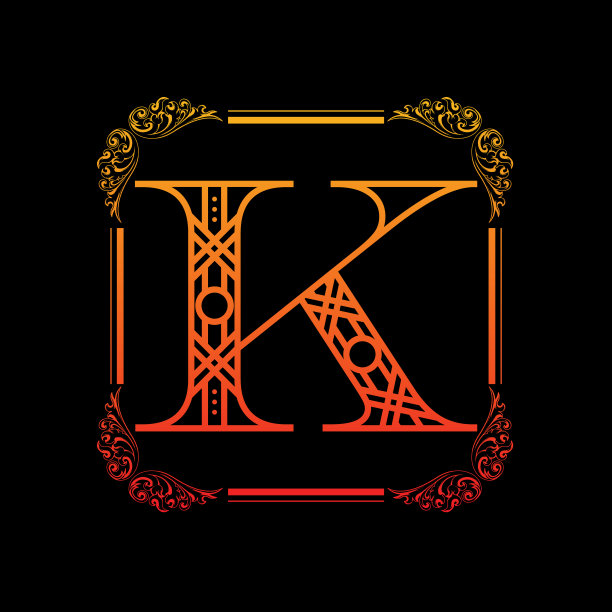 带有装饰的字母k图片下载