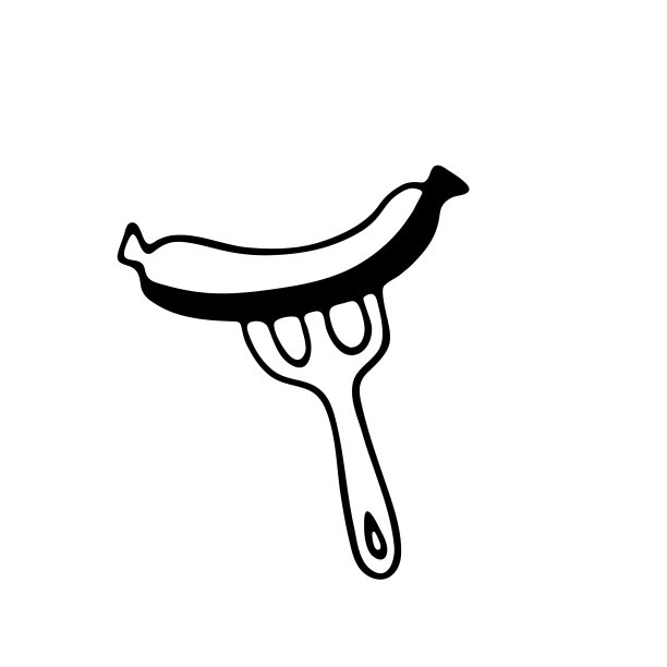 香肠上的叉子图标在涂鸦风格孤立上图片下载