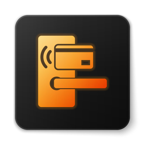 橙色发光的无线数字门锁图片下载