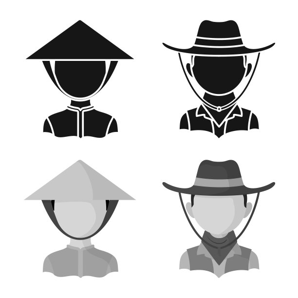 孤立的对象模仿者和常驻标识集图片下载