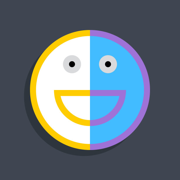 快乐的笑脸图标在平面风格图片下载