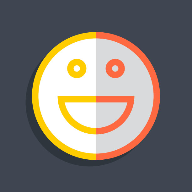 快乐的笑脸图标在平面风格图片下载