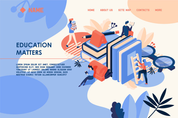 概念横幅与大的书和小图片下载