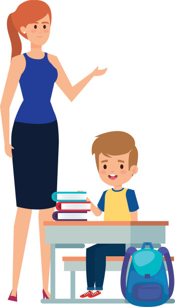 男生和女生坐在课桌上图片下载