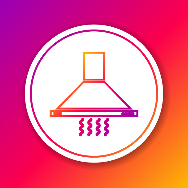 彩色厨房提取器风扇线图标隔离图片下载