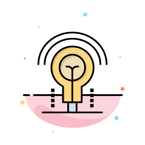 灯泡想法照明酒店抽象的平面颜色图标图片下载