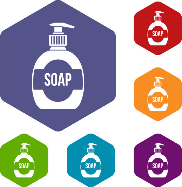 瓶装液体肥皂图标集图片下载