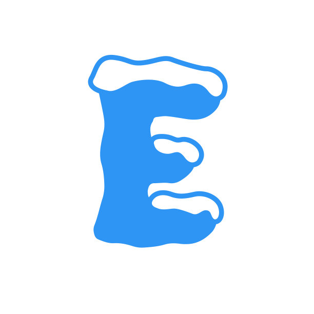 雪字母标志e图片下载