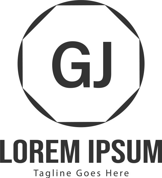 现代框架GJ logo模板图片下载