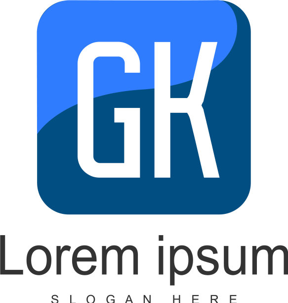 带有现代框架的GK首字母Logo模板图片下载