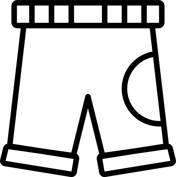 自行车短裤图标轮廓风格图片下载