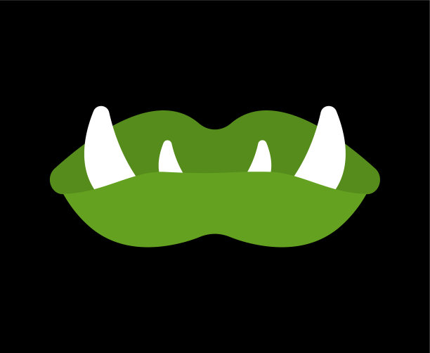 妖魔女唇孤立绿妖精女嘴图片下载