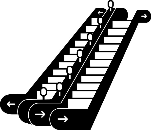 双扶梯图标简约风格图片下载