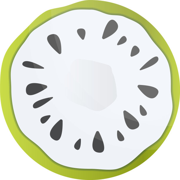 圆形切片soursop图标卡通风格图片下载