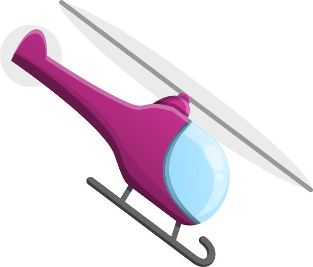 紫色直升机图标卡通风格图片下载