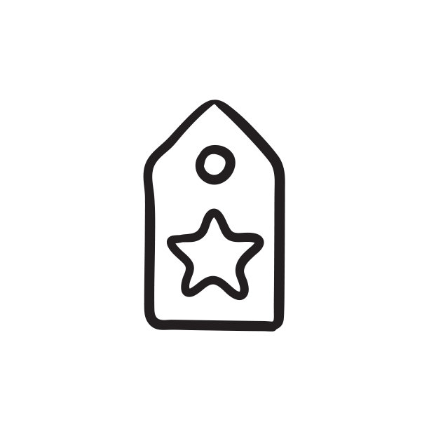 带有星星草图图标的标签图片下载