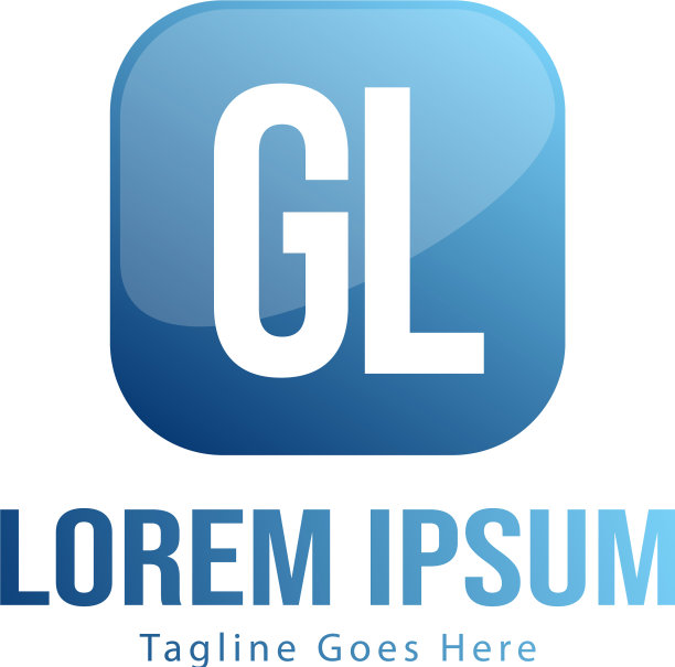 GL字母现代框架logo模板图片下载