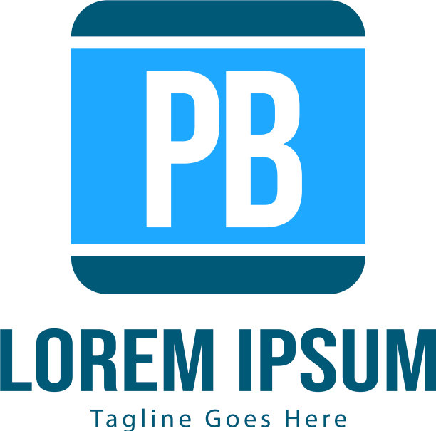 PB字母现代框架logo模板图片下载