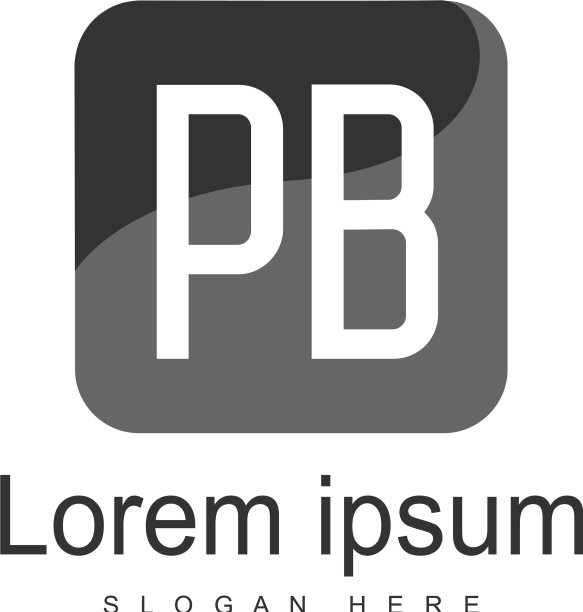 PB字母现代框架logo模板图片下载