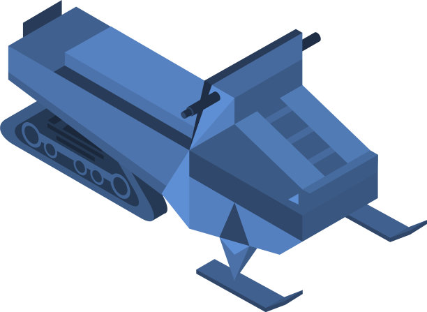 租用雪地车图标等距风格图片下载
