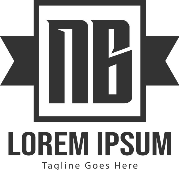 NB字母现代框架logo模板图片下载