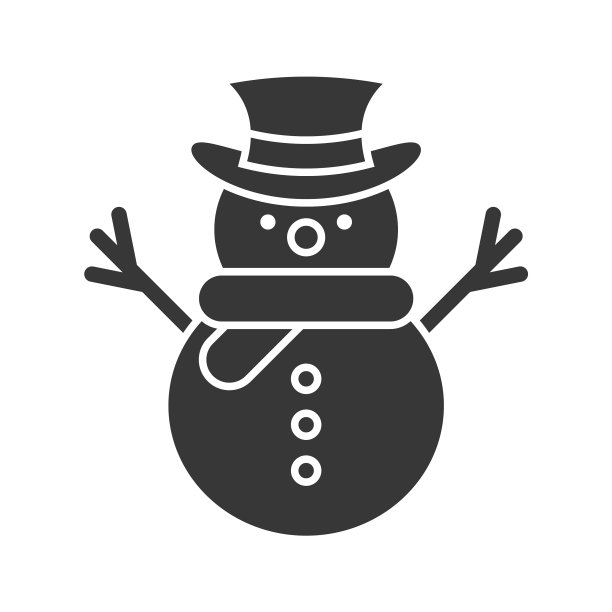 剪影雪人图标图片下载