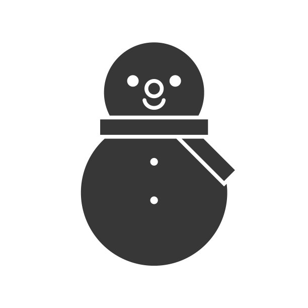 剪影雪人图标图片下载