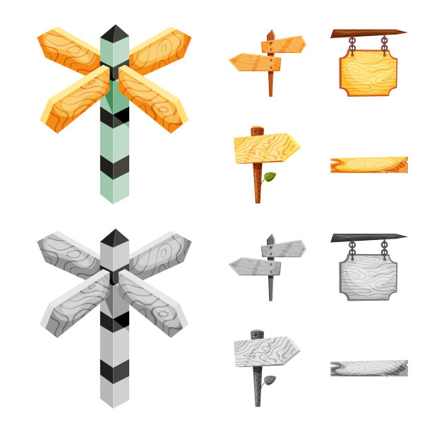 原始和森林标志集图片下载