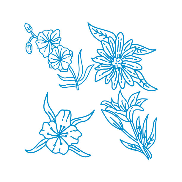 花叶设计模板线性图片下载