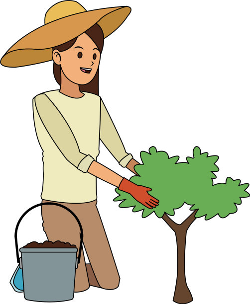 快乐的人与植物图标形象图片下载