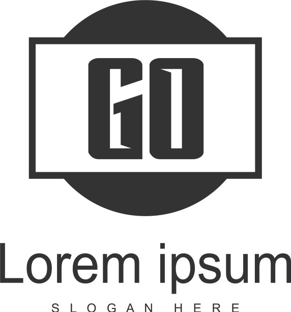 GO字母现代框架标志模板图片下载