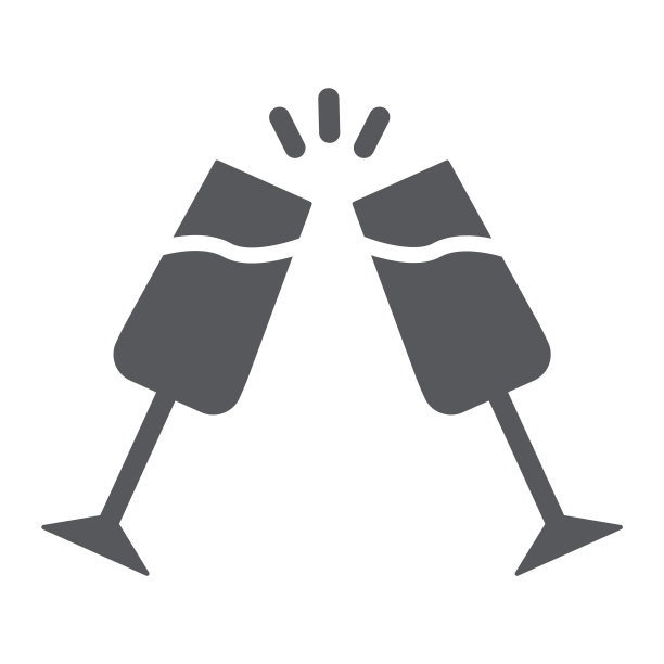 香槟酒杯标志：酒精与敬酒图片下载