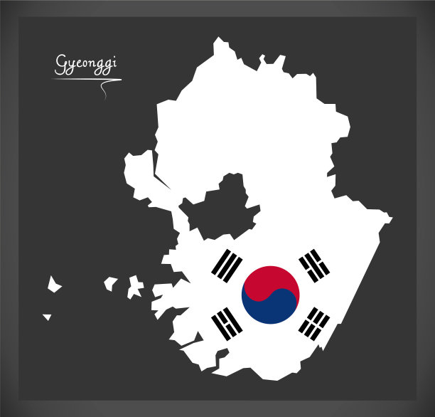 京畿道地图上有韩国国旗图片下载