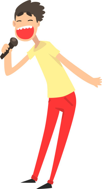 情绪化的男歌手一起唱着歌图片下载