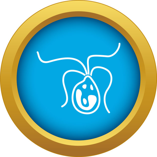 细菌细胞图标蓝色分离图片下载