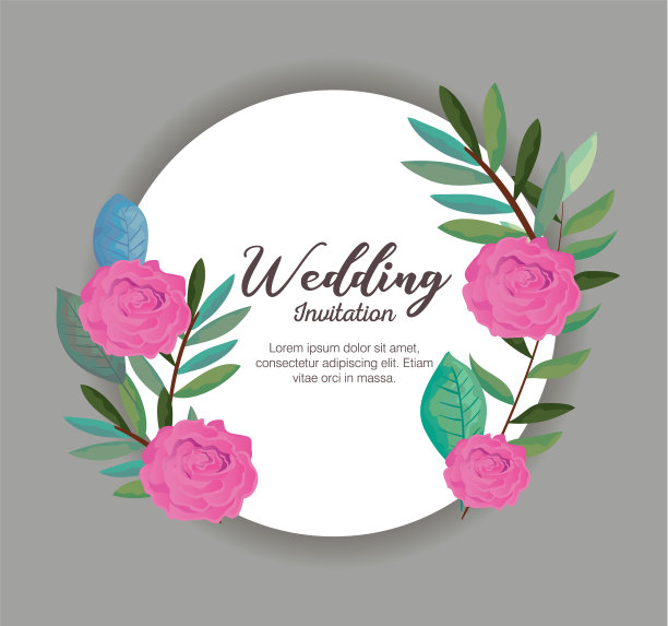 卡片与美丽的玫瑰花圈图片下载