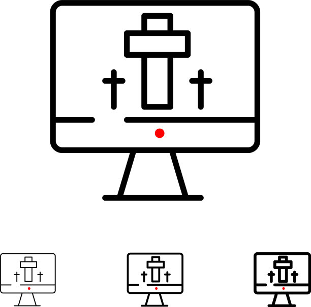 显示器屏幕复活节彩蛋粗细黑图片下载
